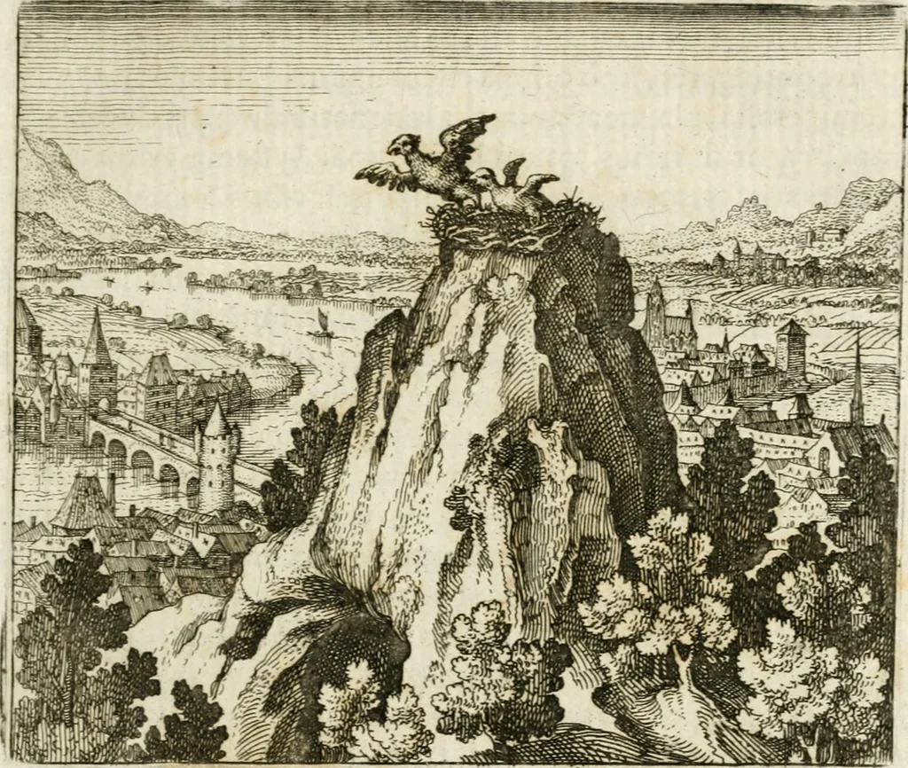 An illustration from Michaelis Majeri ... Secretioris naturae secretorum scrutinium chymicum : per oculis et intellectui accuratè accommodata, figuris cupro appositissimè incisa, ingeniosissima emblemata, hisque confines, & ad rem egregiè facientes sententias, doctissimaque item epigrammata, illustratum .., 1687, leaf 44