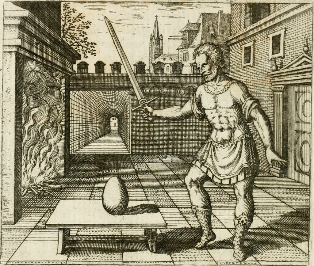 An illustration from Michaelis Majeri ... Secretioris naturae secretorum scrutinium chymicum : per oculis et intellectui accuratè accommodata, figuris cupro appositissimè incisa, ingeniosissima emblemata, hisque confines, & ad rem egregiè facientes sententias, doctissimaque item epigrammata, illustratum .., 1687, leaf 47