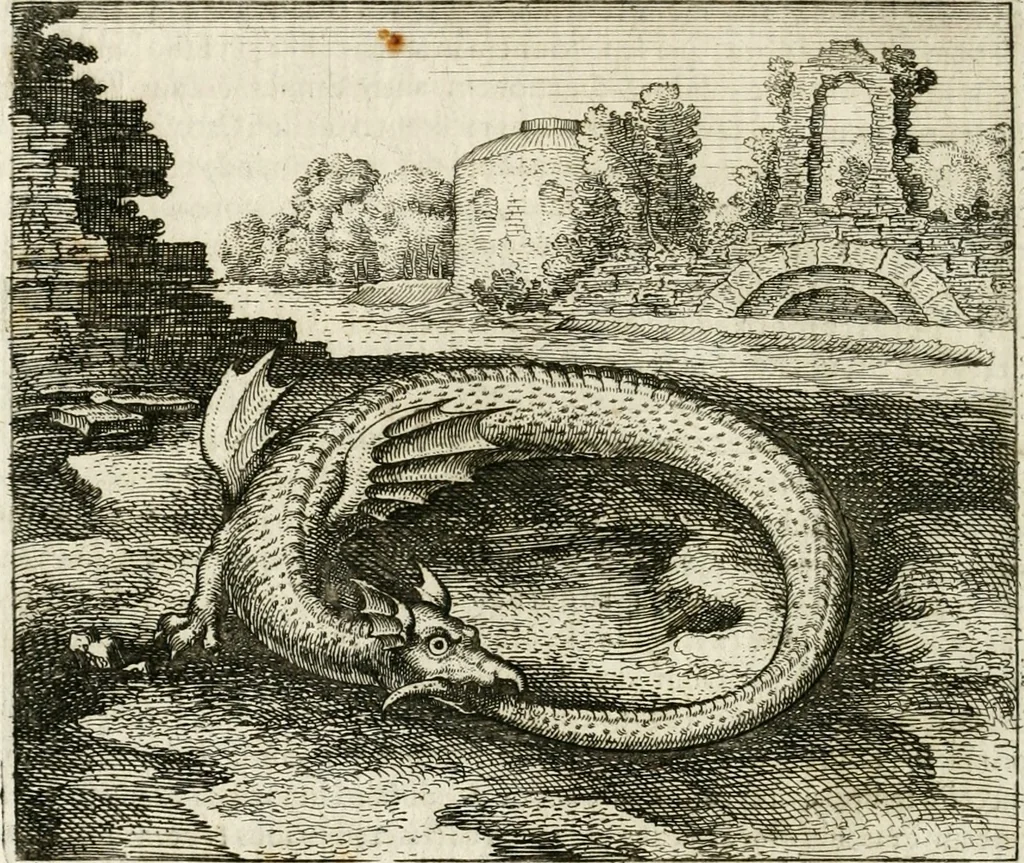 An illustration from Michaelis Majeri ... Secretioris naturae secretorum scrutinium chymicum : per oculis et intellectui accuratè accommodata, figuris cupro appositissimè incisa, ingeniosissima emblemata, hisque confines, & ad rem egregiè facientes sententias, doctissimaque item epigrammata, illustratum .., 1687, leaf 65