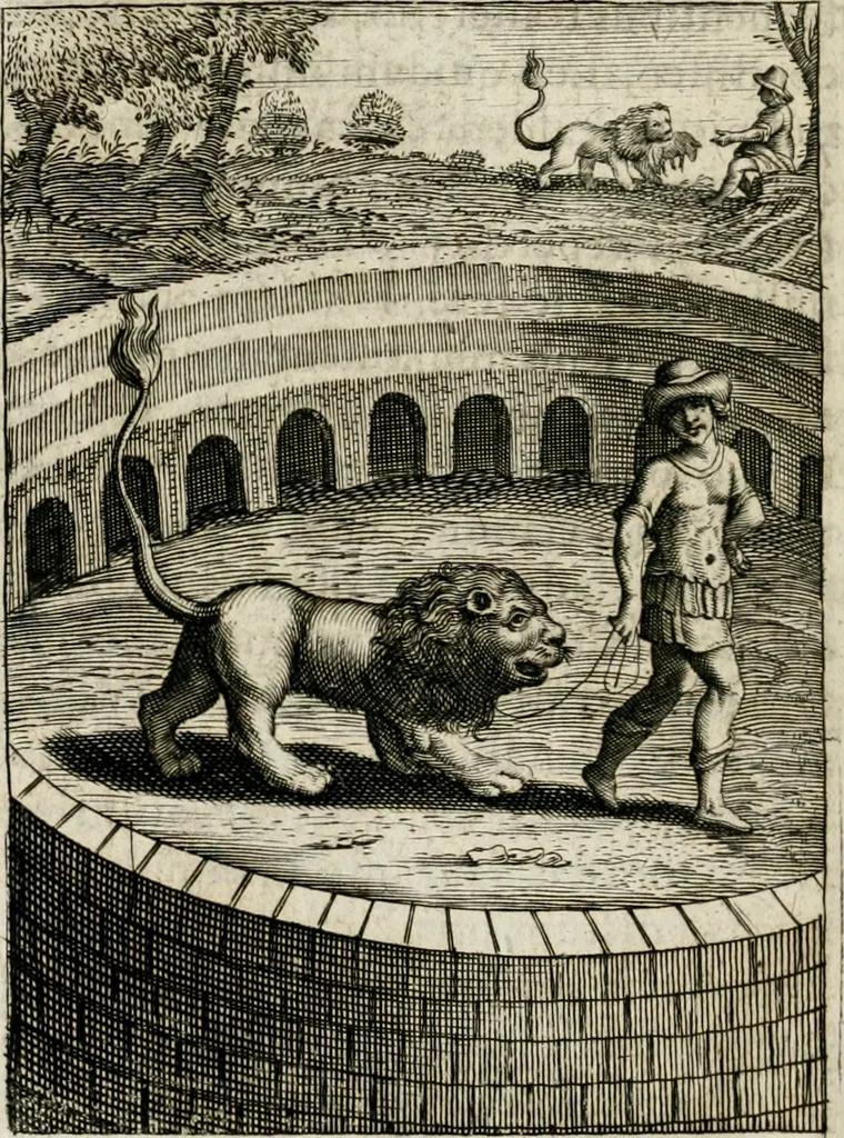 An illustration from Michaelis Majeri Viatorivm, hoc est, De montibvs planetarvm septem seu metallorum : tractatvs tam utilis, quàm perspicuus, quo, ut indice mercuriali in trivijs, vel Ariadnêo filo in labyrintho, seu cynosurâ in oceano chymicorum errorum immenso, quilibet rationalis, veritatis amans, ad illum, qui in montibus sese abdidit De Rubea-petra Alexicacum, omnibus medicis desideratum, investigandum, uti poterit, 1651, leaf 223