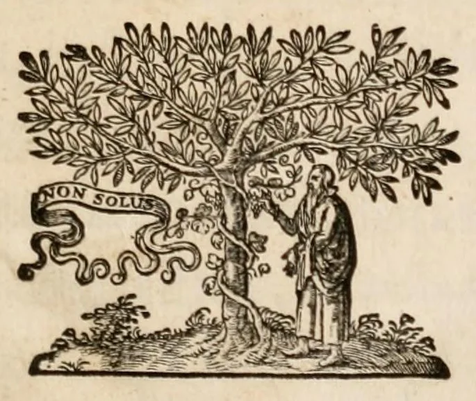 An illustration from Michaēlou Apostoliou Paroimiai = Centuriae XII proverbioirum : ex optimis auctoribus Graecis collectae, 1653, leaf 5