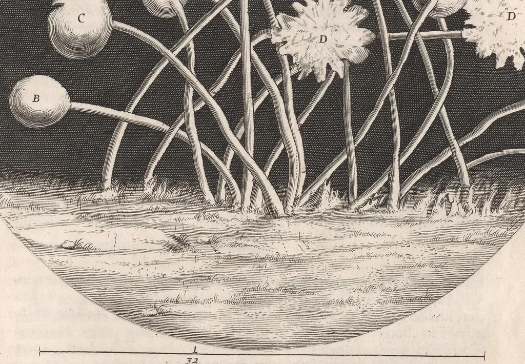 An illustration from Micrographia: or, Some physiological descriptions of minute bodies made by magnifying glasses, 1665, leaf 185
