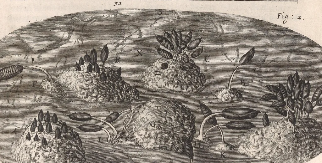 An illustration from Micrographia: or, Some physiological descriptions of minute bodies made by magnifying glasses, 1665, leaf 185