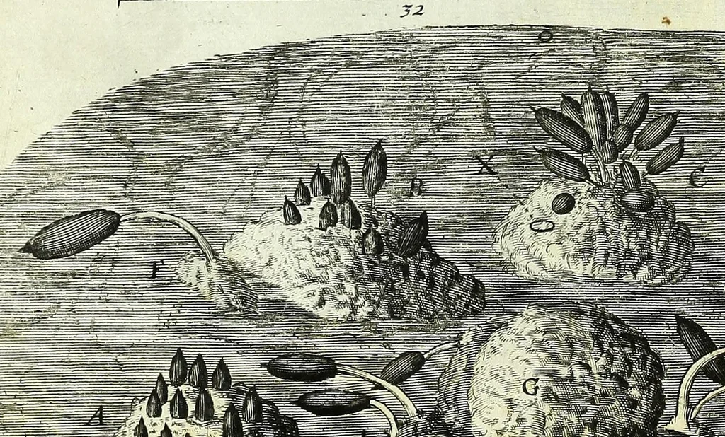 An illustration from Micrographia, or, Some physiological descriptions of minute bodies made by magnifying glasses : with observations and inquiries thereupon, 1667, leaf 196