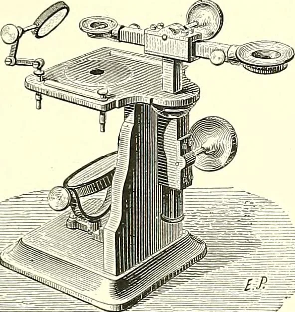 An illustration from The microscope : its construction and management : including technique, photo-micrography, and the past and future of the microscope, 1893, leaf 140