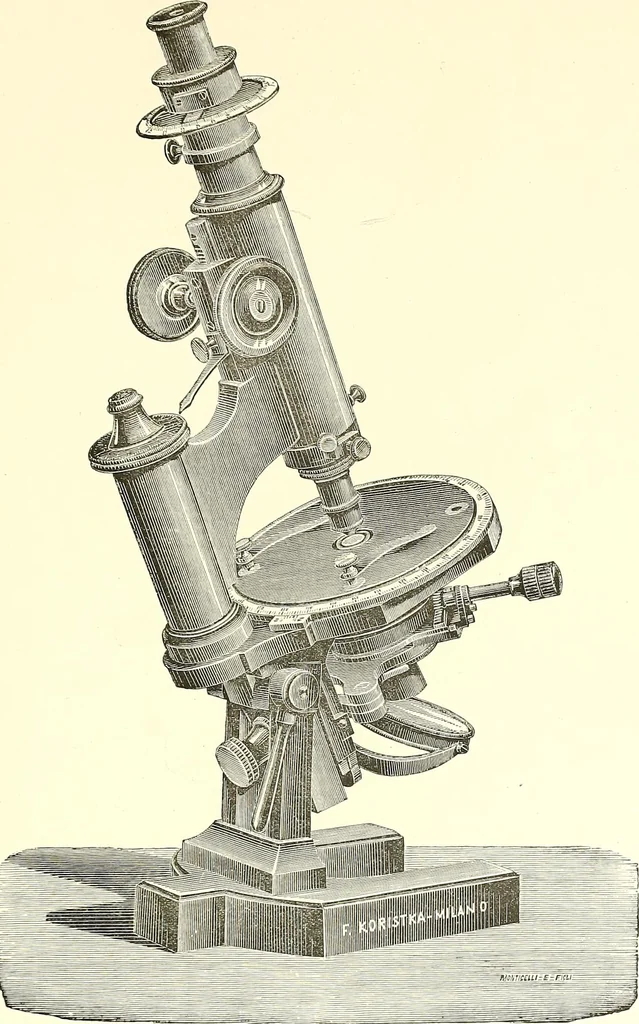 An illustration from The microscope : its construction and management : including technique, photo-micrography, and the past and future of the microscope, 1893, leaf 190