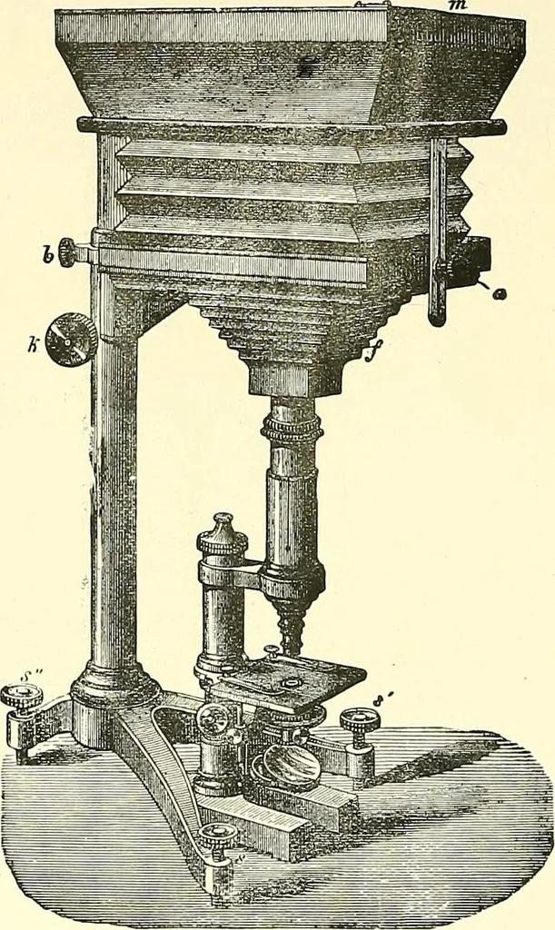 An illustration from The microscope : its construction and management : including technique, photo-micrography, and the past and future of the microscope, 1893, leaf 279