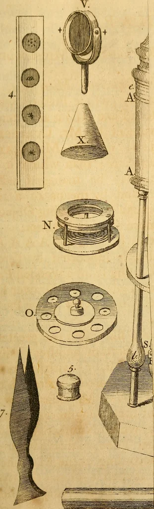 An illustration from The microscope made easy: or, I. The nature, uses and magnifying powers of the best kinds of microscopes ... II. An account of what surprizing discoveries have been already made by the microscope .., 1754, leaf 44
