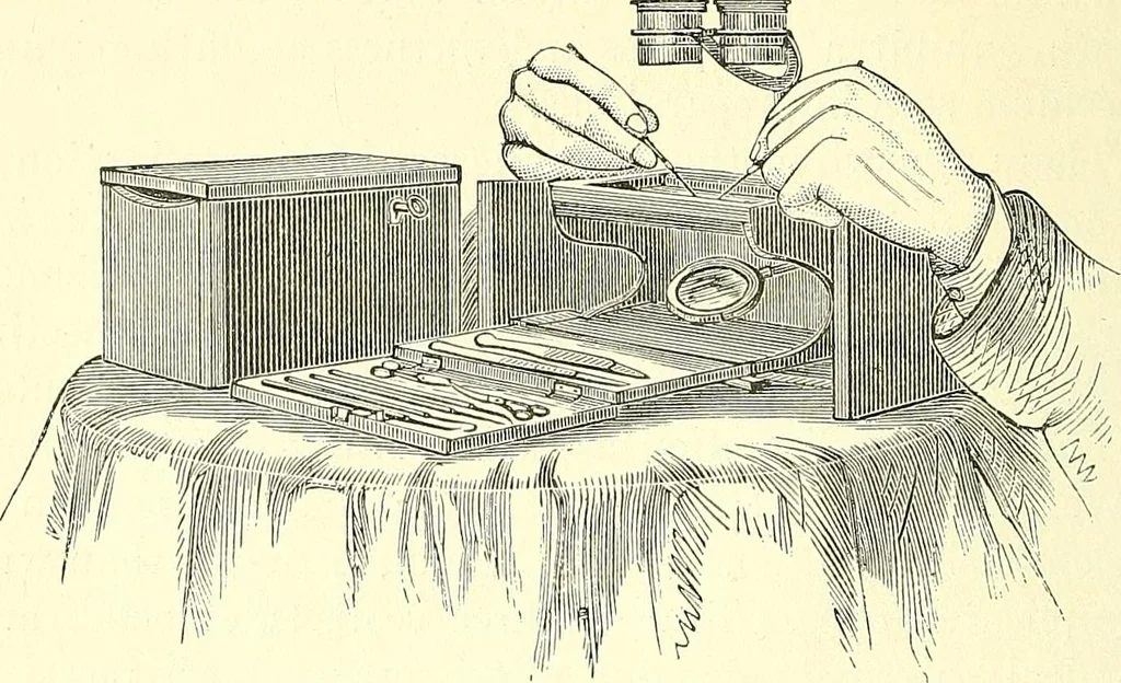 An illustration from The microscopist : a manual of microscopy and compendium of the microscopic science : micro-minerology, micro-chemistry, biology, histology, and pathological histology, 1877, leaf 63