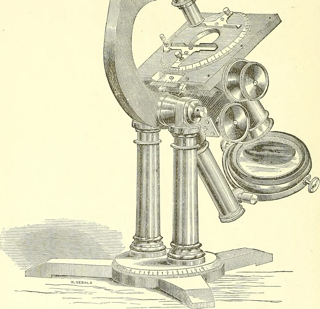 An illustration from The microscopist : a manual of microscopy and compendium of the microscopic science : micro-minerology, micro-chemistry, biology, histology, and pathological histology, 1877, leaf 7