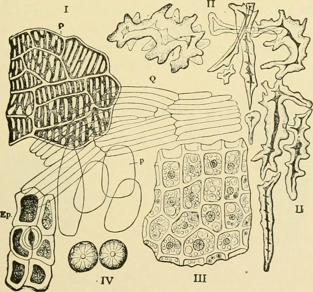 An illustration from The microscopy of vegetable foods, with special reference to the detection of adulteration and the diagnosis of mixtures, 1916, leaf 178