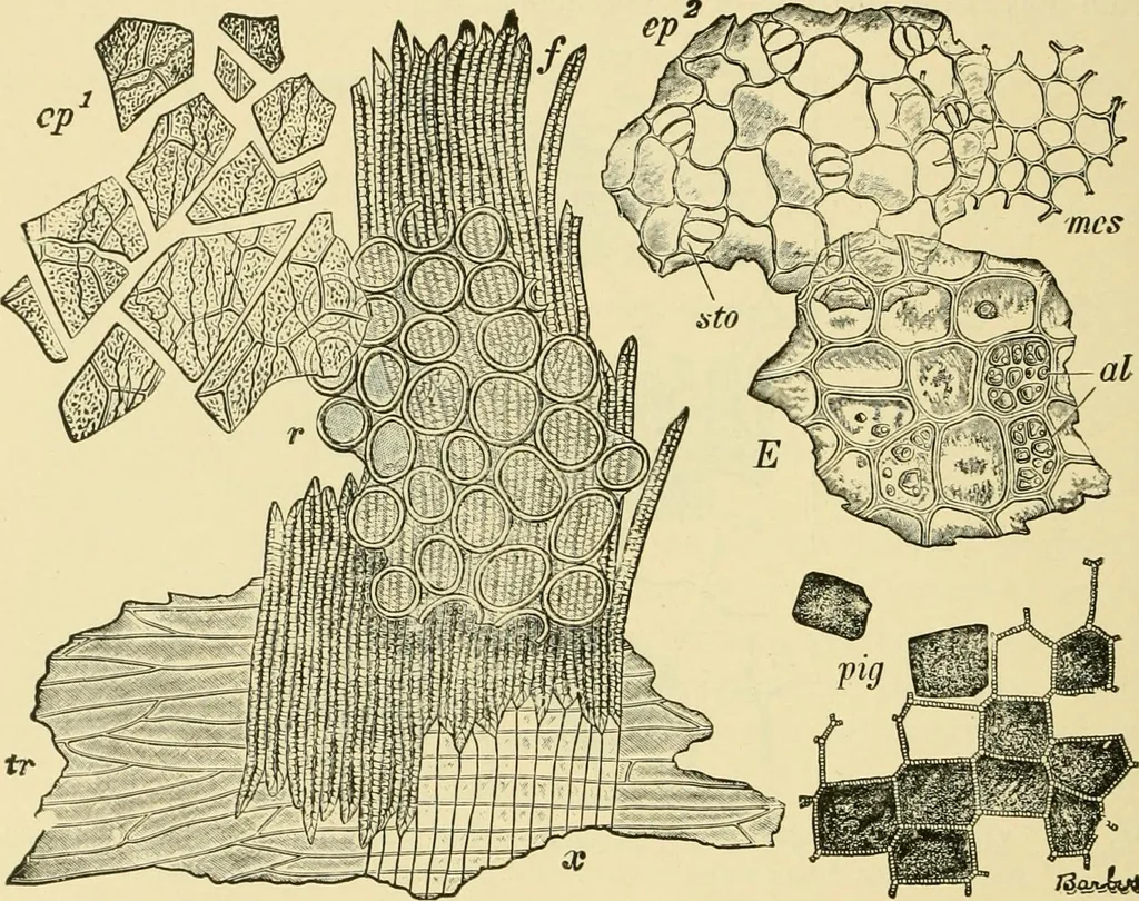 An illustration from The microscopy of vegetable foods, with special reference to the detection of adulteration and the diagnosis of mixtures, 1916, leaf 225