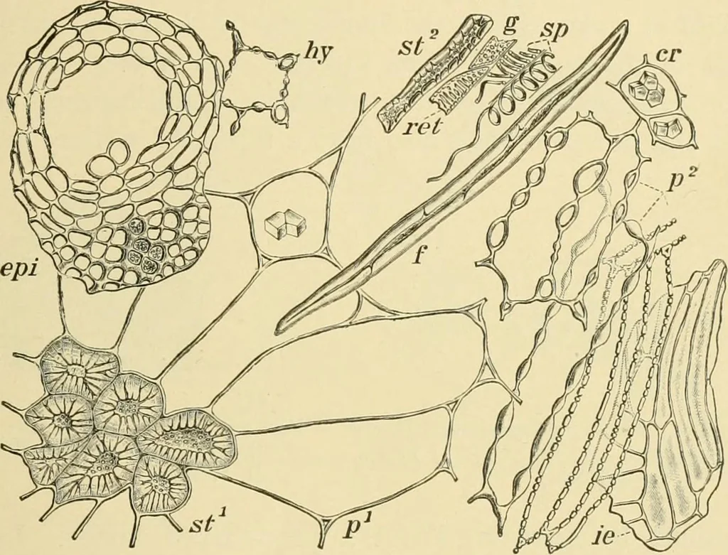 An illustration from The microscopy of vegetable foods, with special reference to the detection of adulteration and the diagnosis of mixtures, 1916, leaf 346