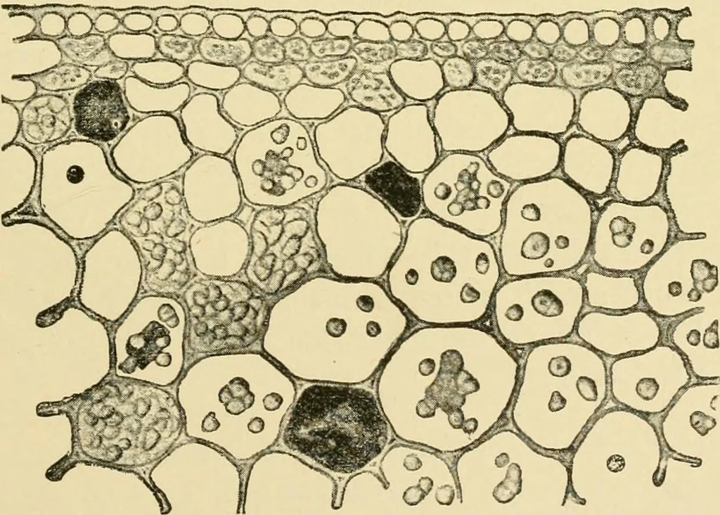 An illustration from The microscopy of vegetable foods, with special reference to the detection of adulteration and the diagnosis of mixtures, 1916, leaf 600