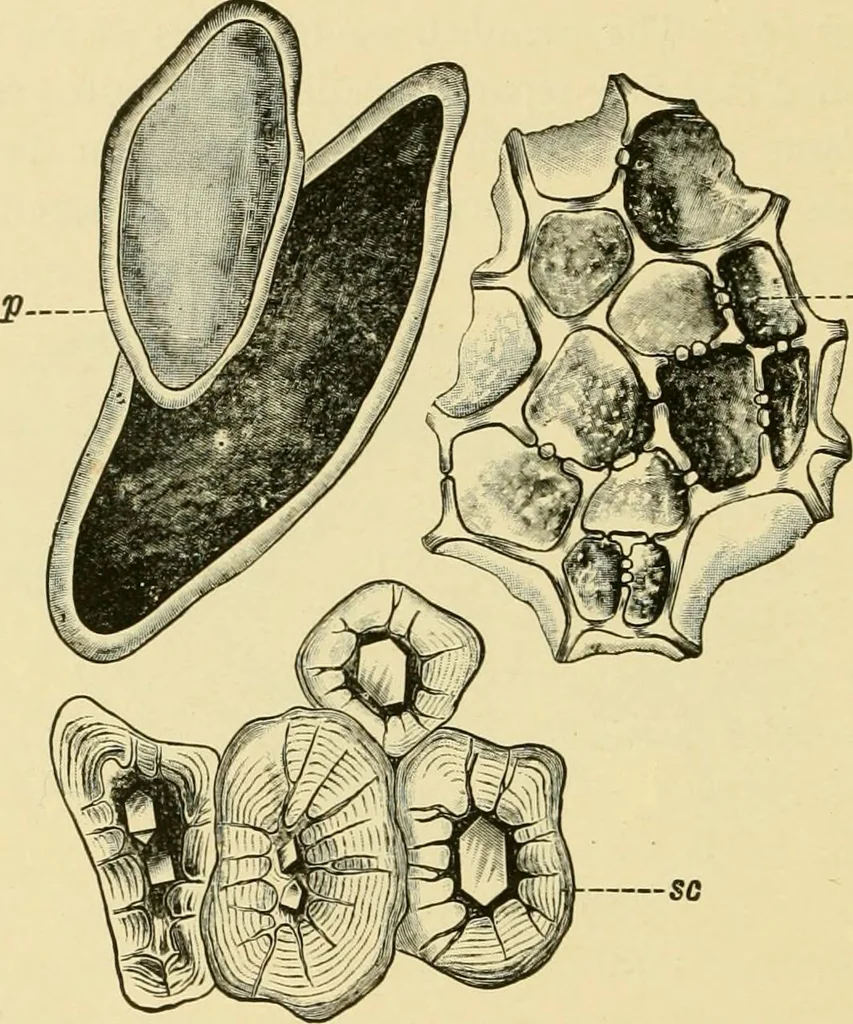 An illustration from The microscopy of vegetable foods, with special reference to the detection of adulteration and the diagnosis of mixtures, 1916, leaf 603