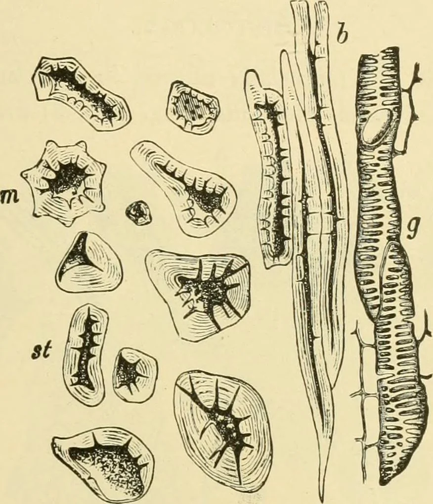An illustration from The microscopy of vegetable foods, with special reference to the detection of adulteration and the diagnosis of mixtures, 1916, leaf 656
