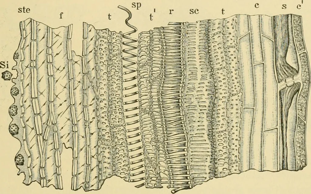 An illustration from The microscopy of vegetable foods, 1906, leaf 44