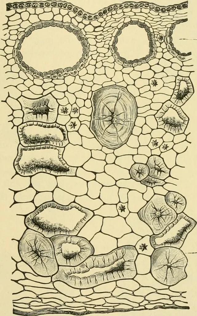 An illustration from The microscopy of vegetable foods, 1906, leaf 548