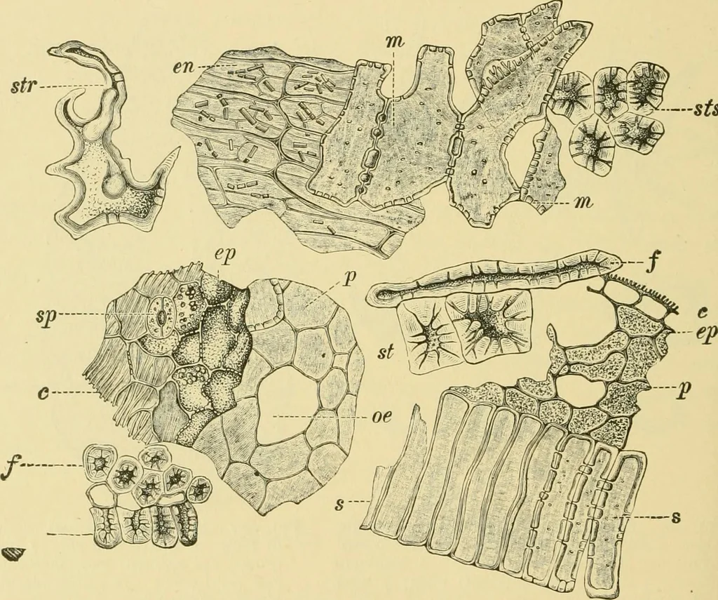 An illustration from The microscopy of vegetable foods, 1906, leaf 589