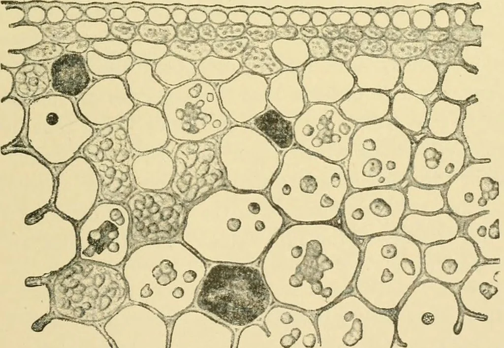 An illustration from The microscopy of vegetable foods, 1906, leaf 602