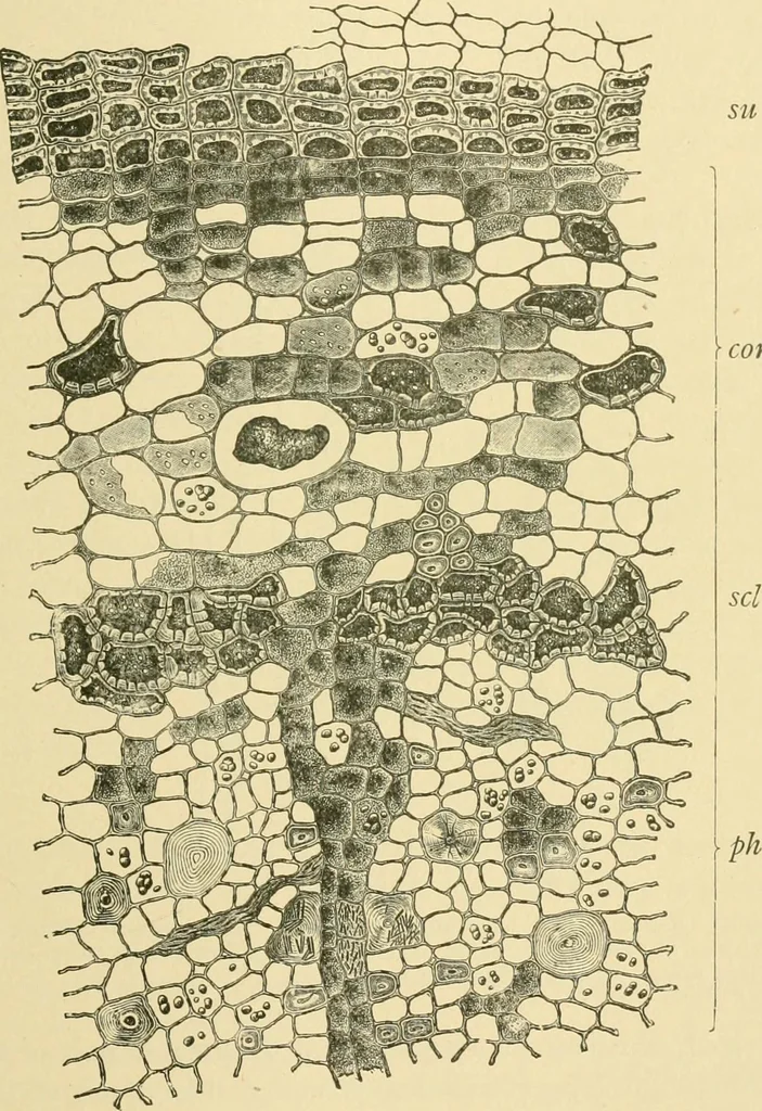 An illustration from The microscopy of vegetable foods, 1906, leaf 608