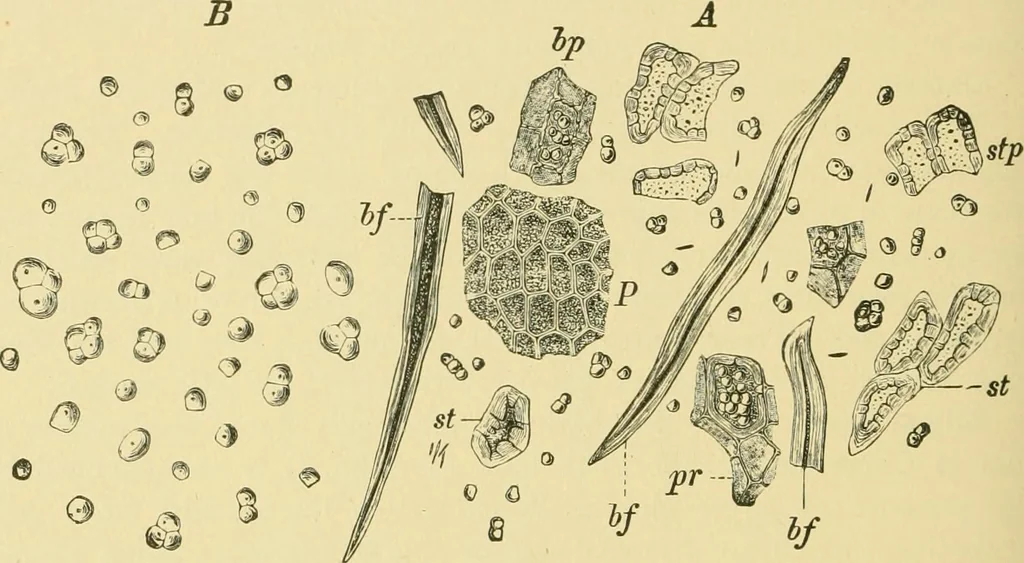 An illustration from The microscopy of vegetable foods, 1906, leaf 611