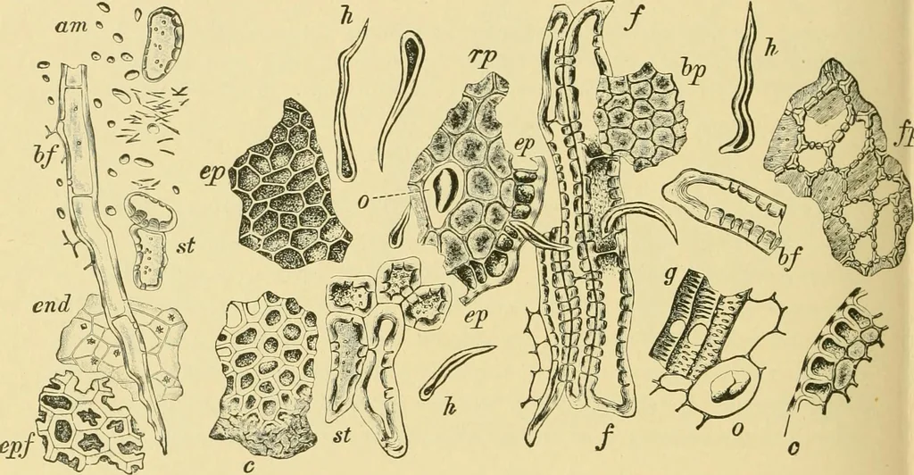 An illustration from The microscopy of vegetable foods, 1906, leaf 613