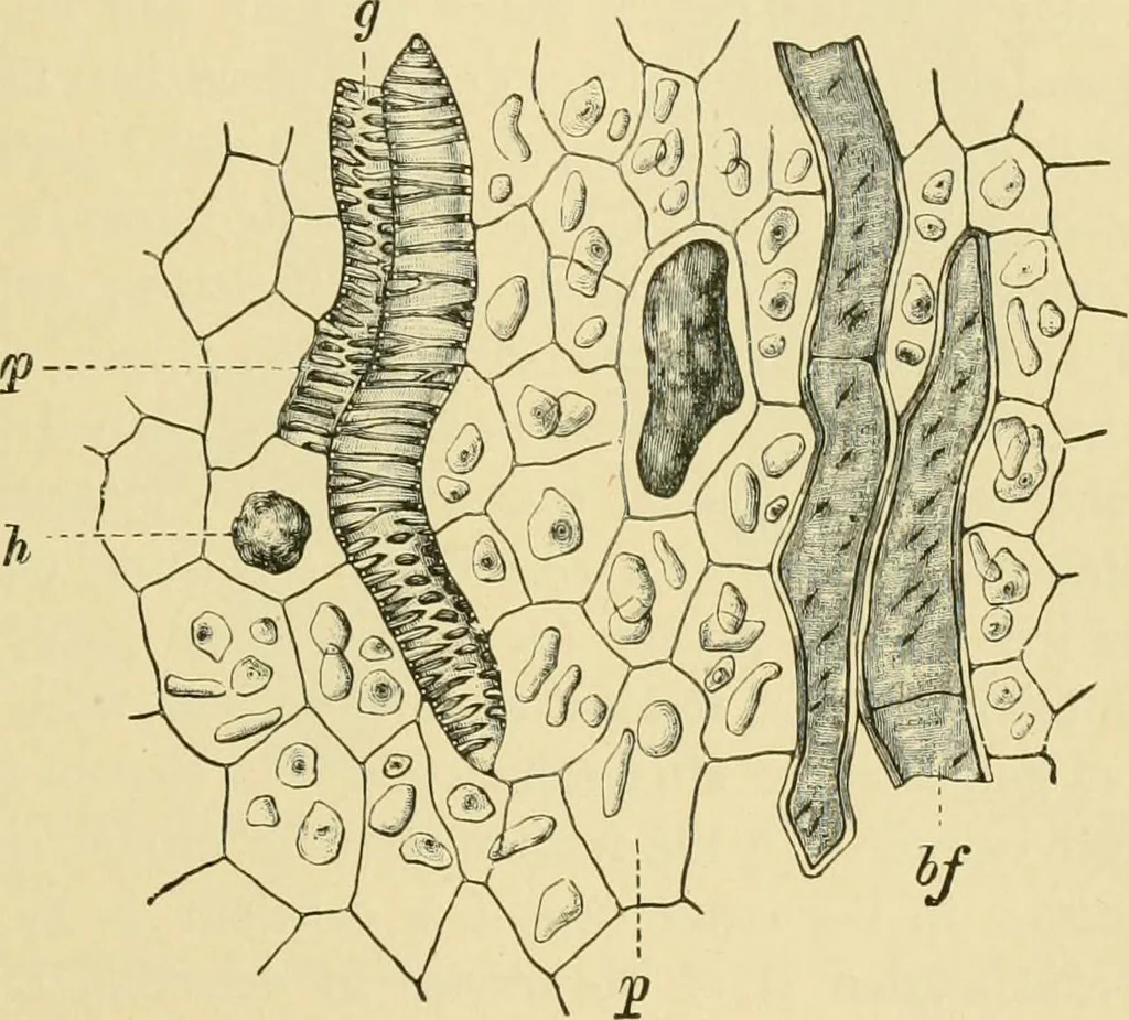 An illustration from The microscopy of vegetable foods, 1906, leaf 622