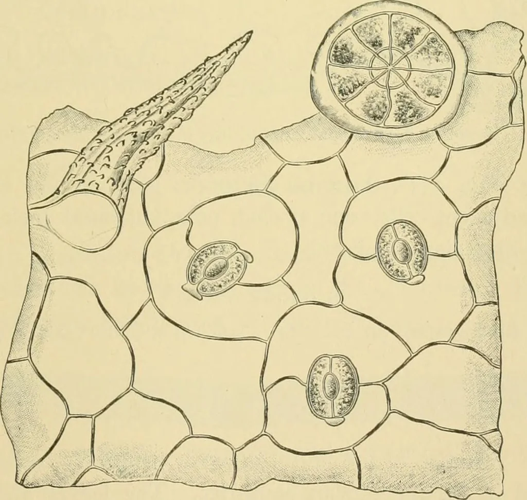 An illustration from The microscopy of vegetable foods, 1906, leaf 636