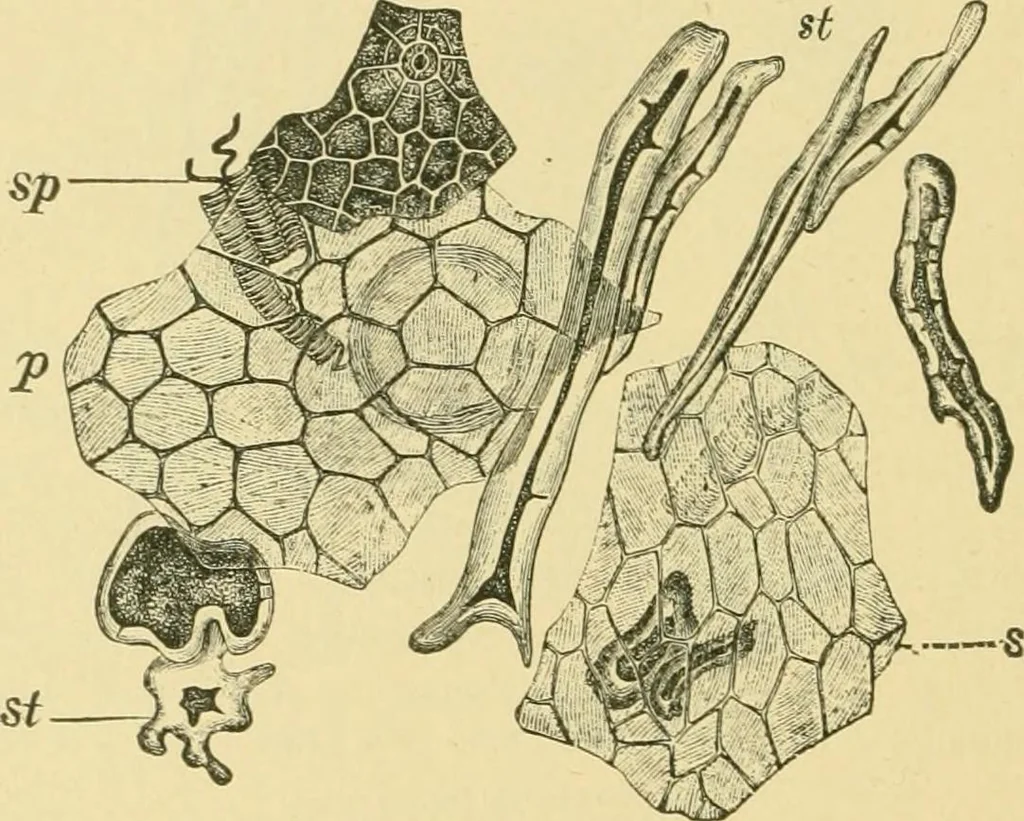 An illustration from The microscopy of vegetable foods, 1906, leaf 659
