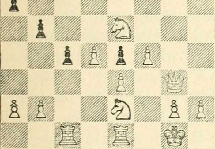 An illustration from The middle game in chess, 1922, leaf 110