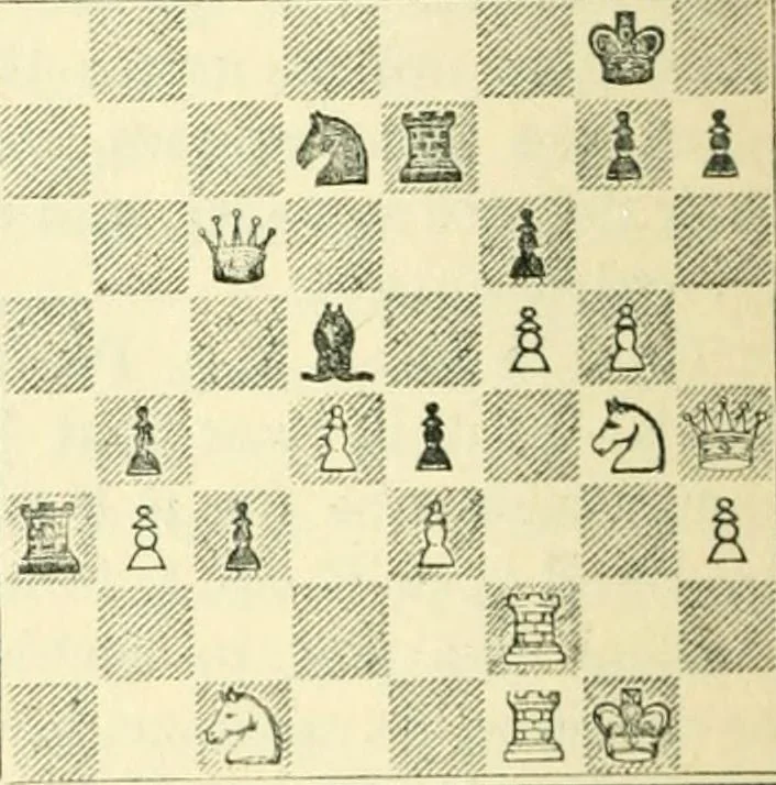 An illustration from The middle game in chess, 1922, leaf 119