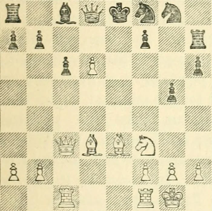 An illustration from The middle game in chess, 1922, leaf 126