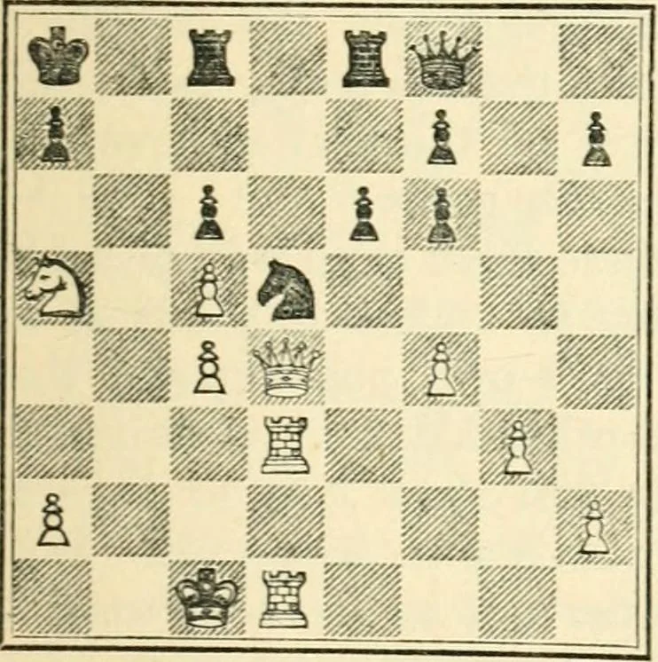 An illustration from The middle game in chess, 1922, leaf 170