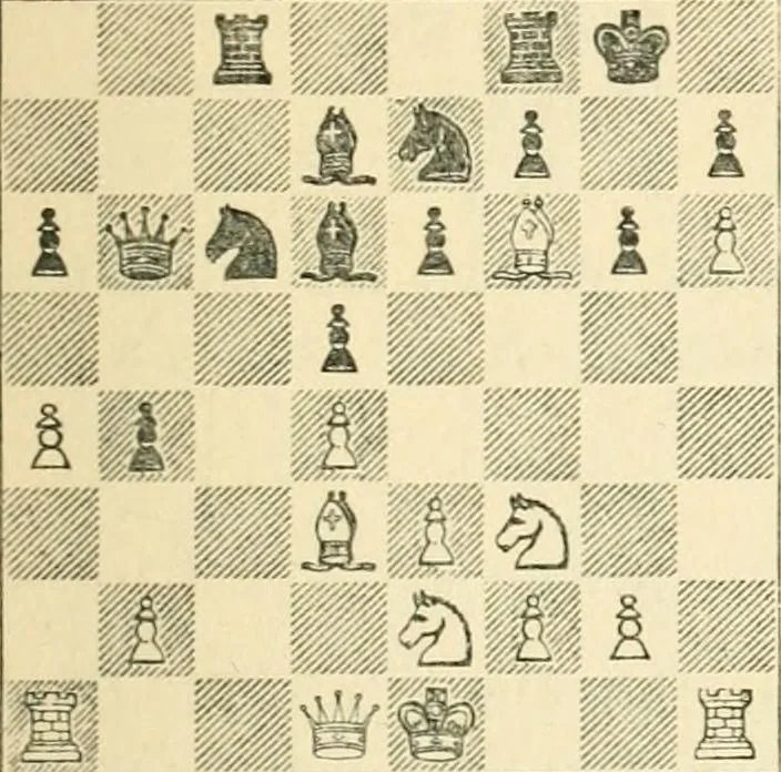 An illustration from The middle game in chess, 1922, leaf 204