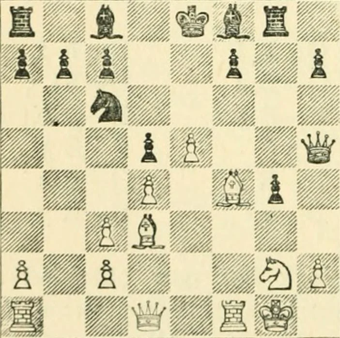 An illustration from The middle game in chess, 1922, leaf 211