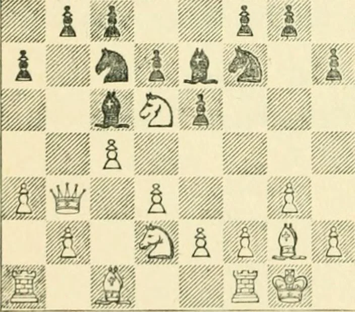 An illustration from The middle game in chess, 1922, leaf 213
