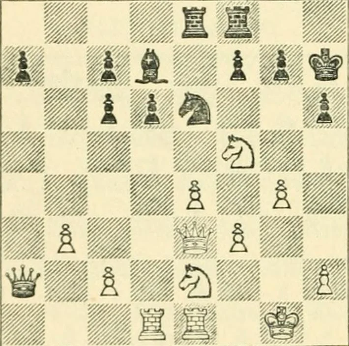 An illustration from The middle game in chess, 1922, leaf 219