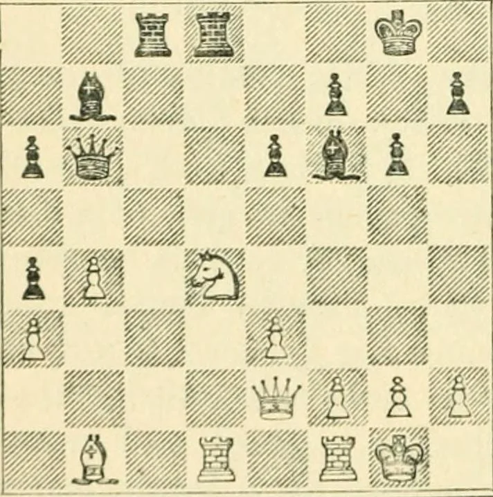 An illustration from The middle game in chess, 1922, leaf 227