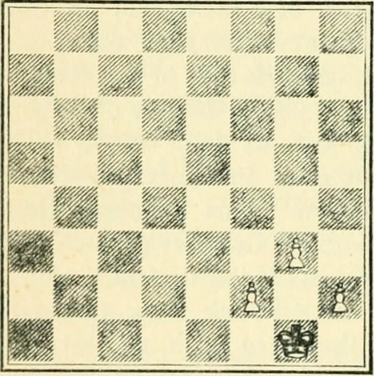 An illustration from The middle game in chess, 1922, leaf 45