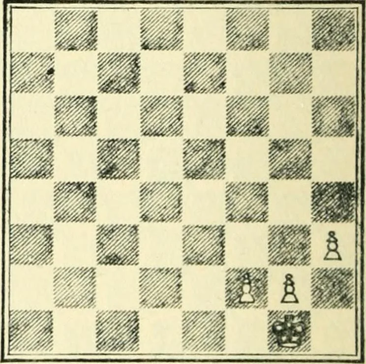 An illustration from The middle game in chess, 1922, leaf 45