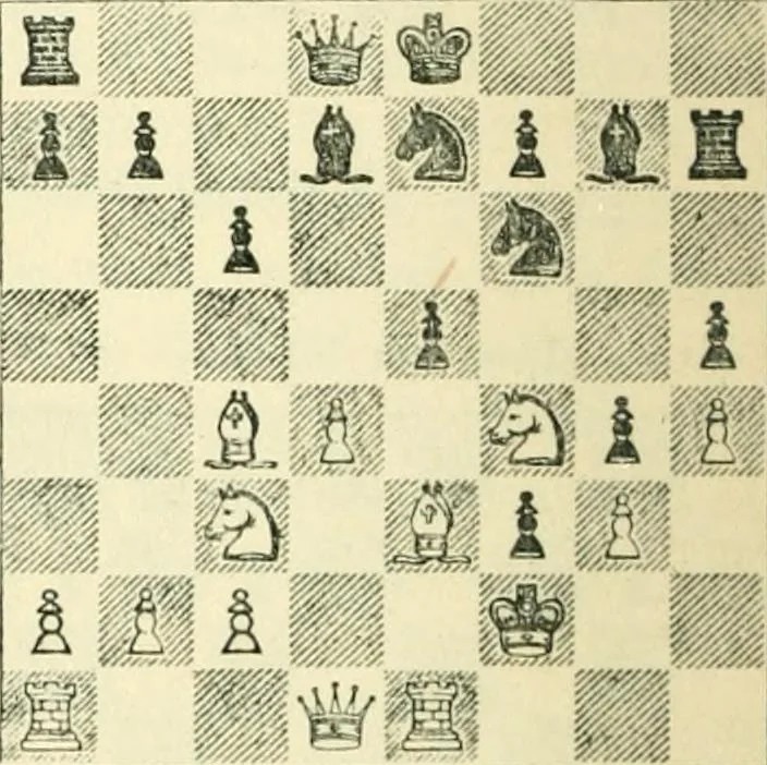 An illustration from The middle game in chess, 1922, leaf 83