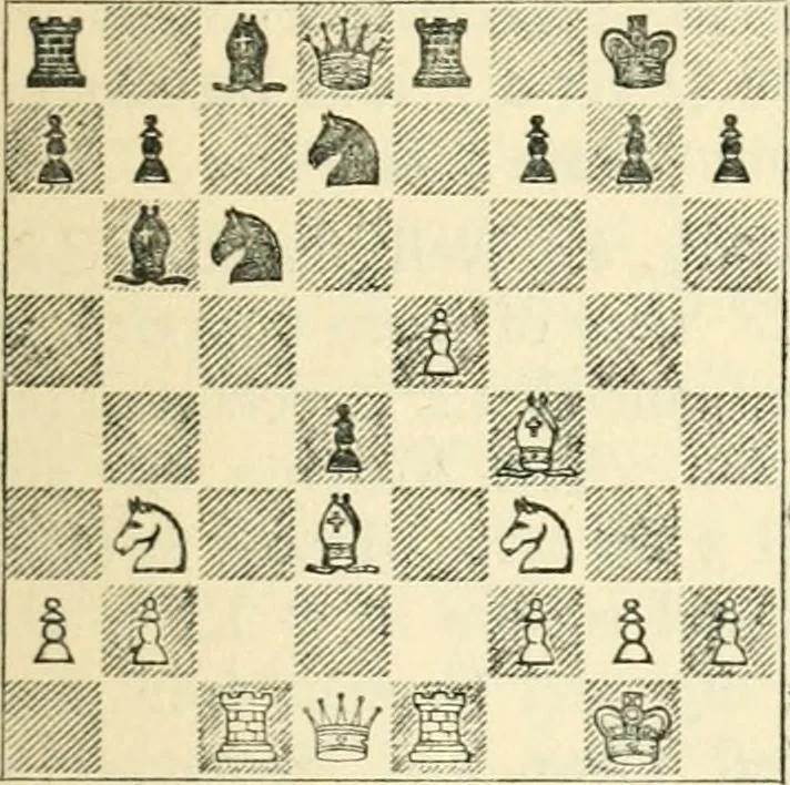 An illustration from The middle game in chess, 1922, leaf 86