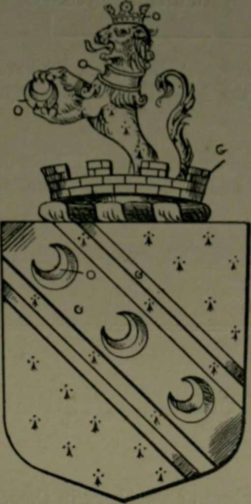 An illustration from Middlesex pedigrees, as collected by Richard Mundy in Harleian ms. no. 1551, 1914, leaf 126