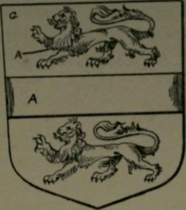 An illustration from Middlesex pedigrees, as collected by Richard Mundy in Harleian ms. no. 1551, 1914, leaf 132