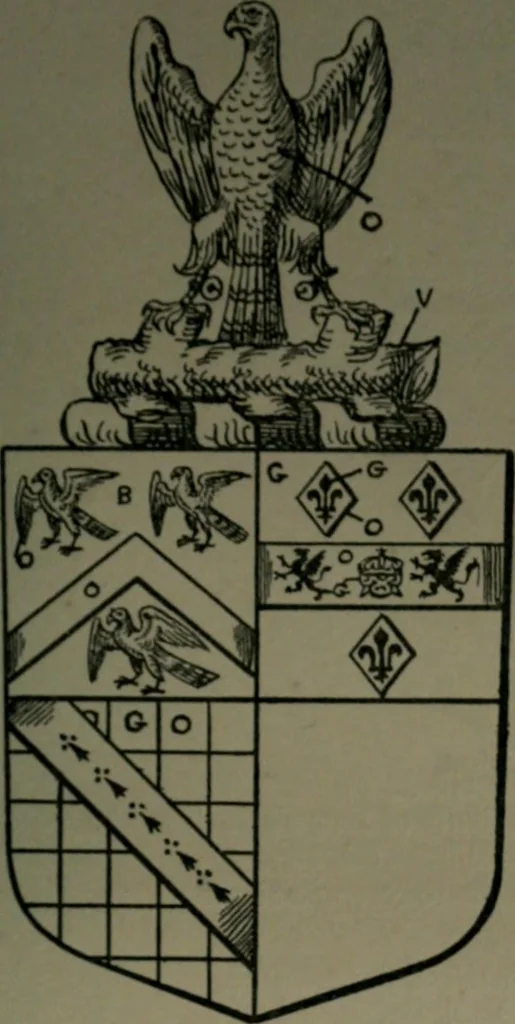 An illustration from Middlesex pedigrees, as collected by Richard Mundy in Harleian ms. no. 1551, 1914, leaf 138