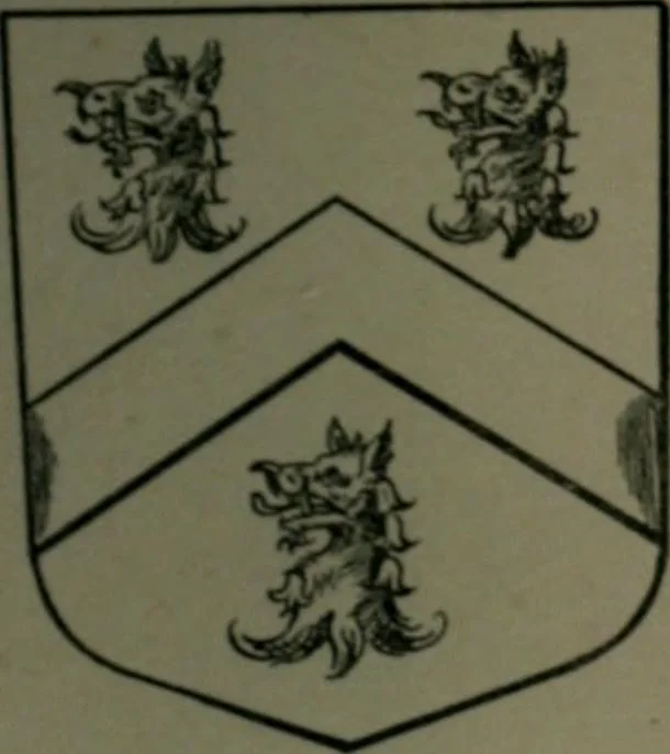 An illustration from Middlesex pedigrees, as collected by Richard Mundy in Harleian ms. no. 1551, 1914, leaf 142