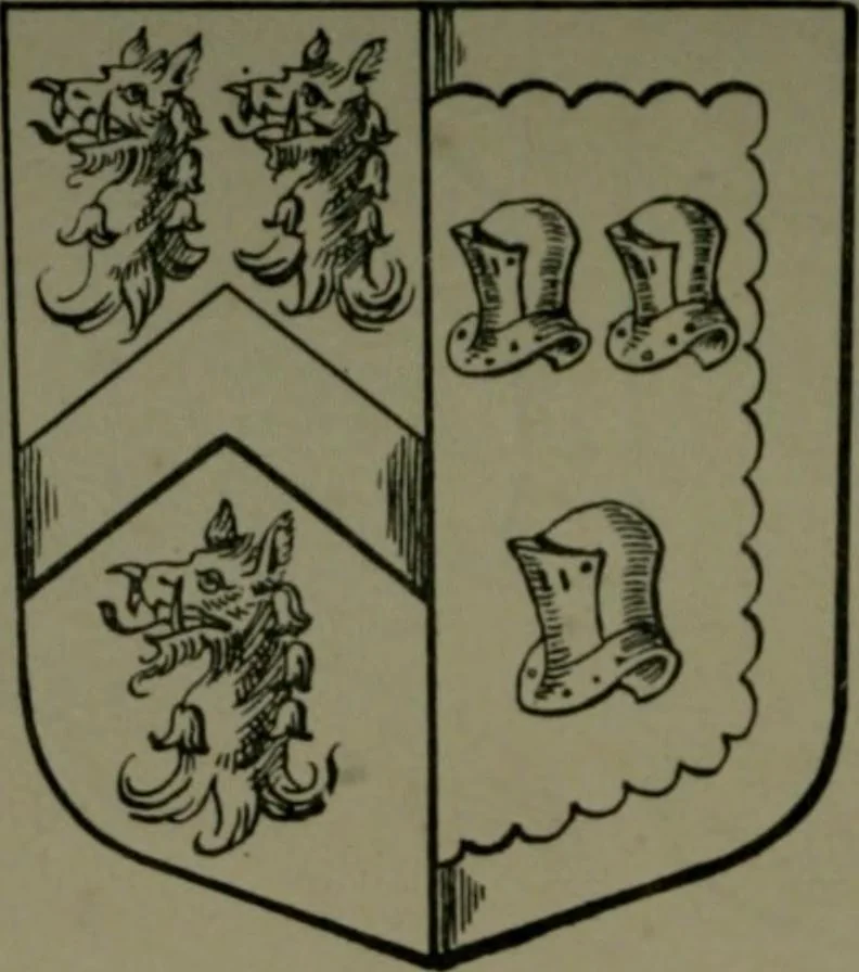 An illustration from Middlesex pedigrees, as collected by Richard Mundy in Harleian ms. no. 1551, 1914, leaf 143