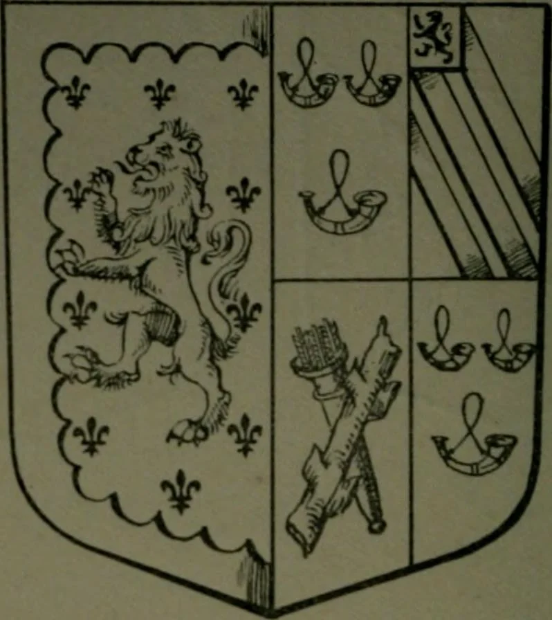 An illustration from Middlesex pedigrees, as collected by Richard Mundy in Harleian ms. no. 1551, 1914, leaf 147