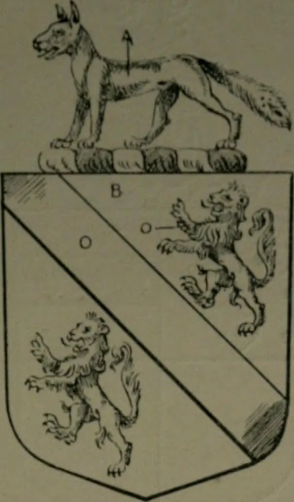 An illustration from Middlesex pedigrees, as collected by Richard Mundy in Harleian ms. no. 1551, 1914, leaf 168